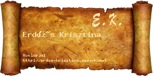 Erdős Krisztina névjegykártya